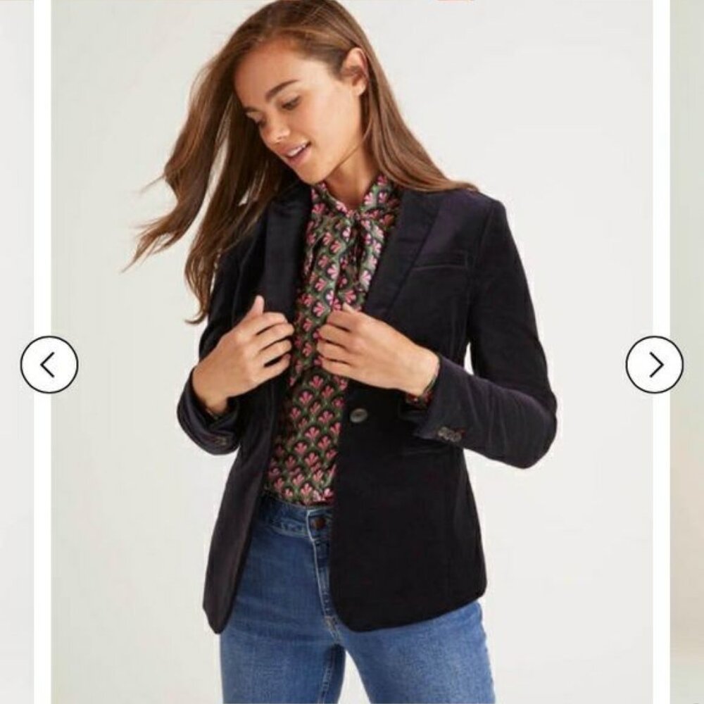 Boden Sackler-West Velvet Blazer -- Navy